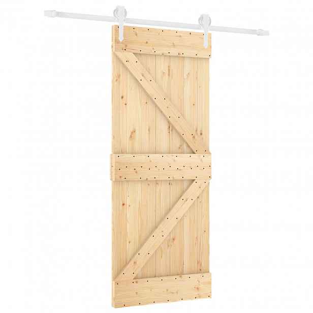 vidaXL Posuvné dveře 85 x 210 cm Masivní borové dřevo (neupravené)