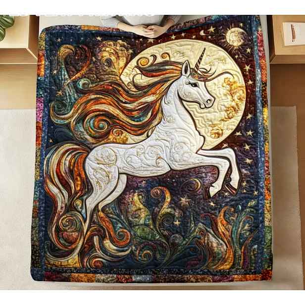 Deka barevný Kůň Koně Jednorožec Boho Art měkký teplý dárek 150 x 200 cm