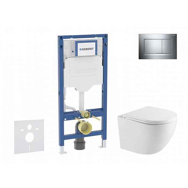 Geberit Duofix - Set předstěnové instalace, klozetu Oudee a sedátka softclose, tlačítko Sigma20, chrom SANI11CA1159