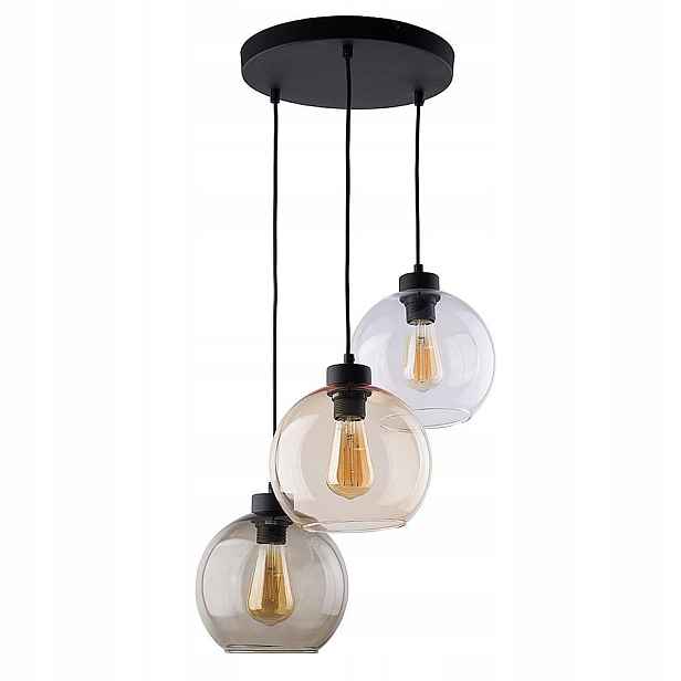 Závěsná Lampa Cubus Skleněná S Černými Rozetami Do Obývacího Pokoje 2831 Tk Lighting