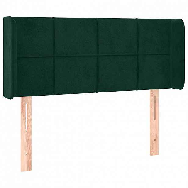 vidaXL Čelo postele typu ušák tmavě zelená 83x16x78/88 cm samet
