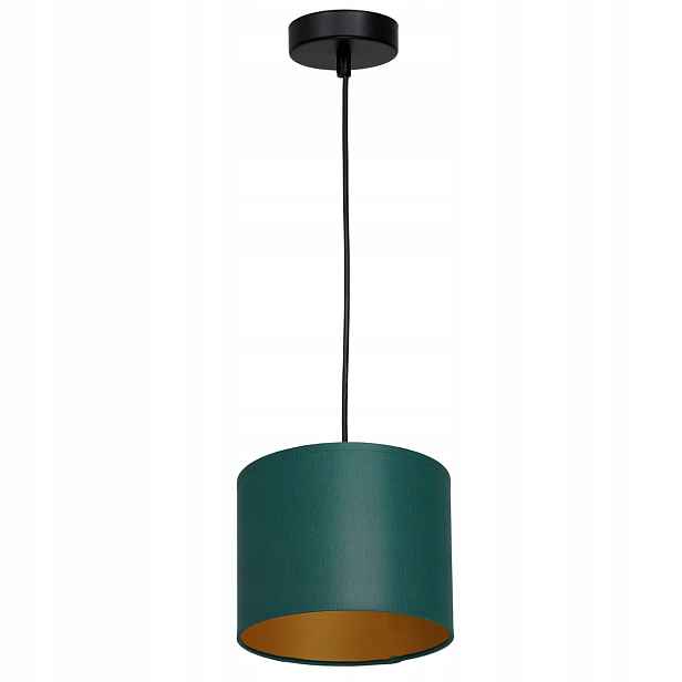 Luminex Závěsné svítidlo Arden Ø18cm Zelená látka Zlatý vnitřek E27