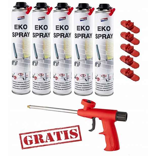 Pur Sprchová Pěna Polynor Eko Sada 6 kusů Termoizolace Zateplení