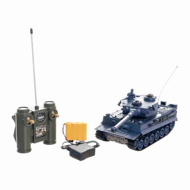 Teddies Tank RC TIGER I  se zvukem a světlem, 33 cm, na baterie + dobíjecí pack 40 MHz