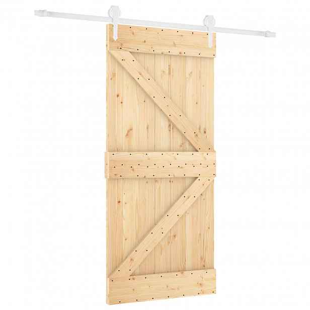 vidaXL Posuvné dveře Přírodní a bílá 90 x 210 cm