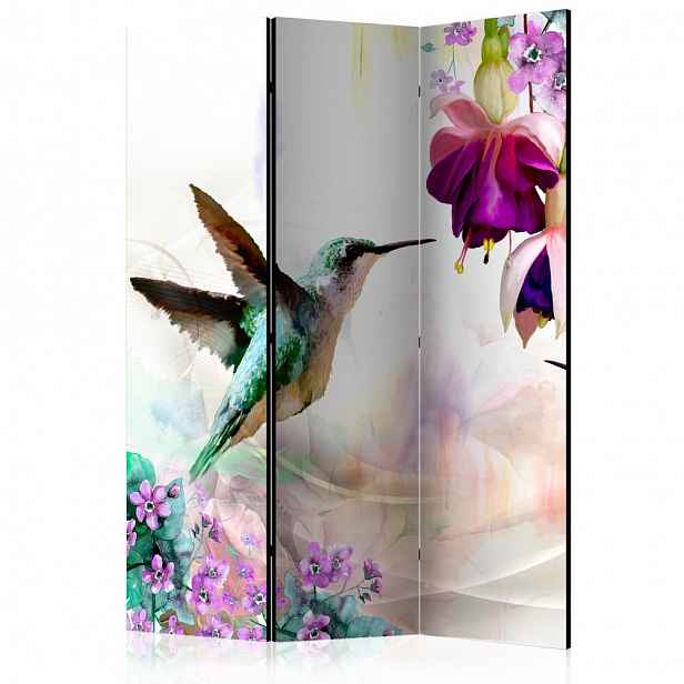 Paraván Hummingbirds and Flowers Dekorhome 135x172 cm (3-dílný)