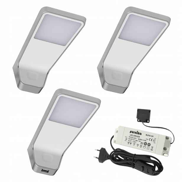 3x Led lampa 2W podskříňkové svítidlo nad pracovní desku Lena 2