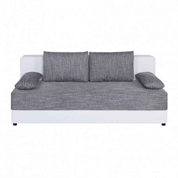 P & B ROZKLÁDACÍ POHOVKA, textil, kompozitní dřevo, šedá, bílá