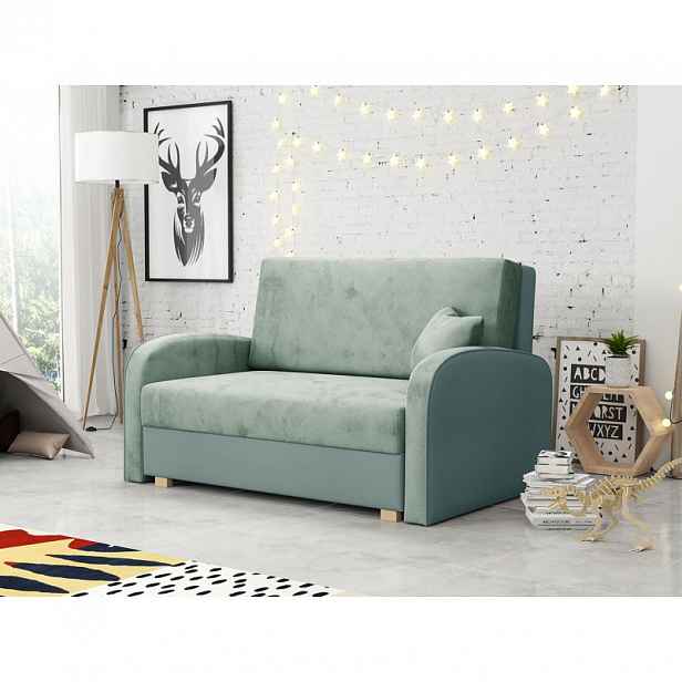 Rozkládací pohovka s úložným prostorem BELA SOFT 2 - zelená / modrá
