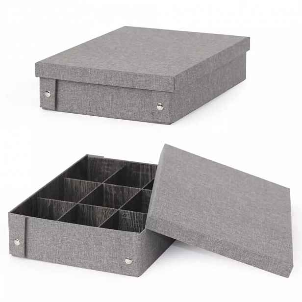 Skládací box šedý 35x8,5x26 cm