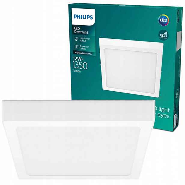 Stropní Svítidlo Led panel Stropní Svítidlo Na omítku 12W 4000K 21cm Bílá Philips