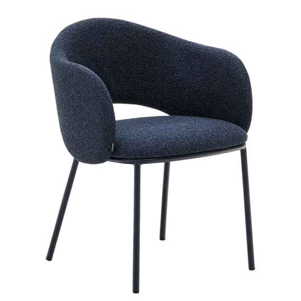 Tmavě modré čalouněné jídelní křeslo Maina – Kave Home
