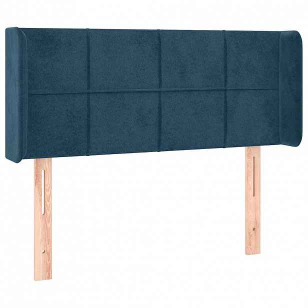 vidaXL Čelo postele typu ušák tmavě modrá 83 x 16 x 78/88 cm samet