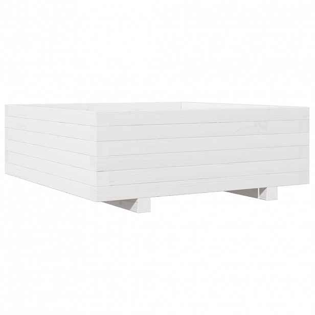 vidaXL Zahradní truhlík bílý 70 x 70 x 26,5 cm masivní borovice
