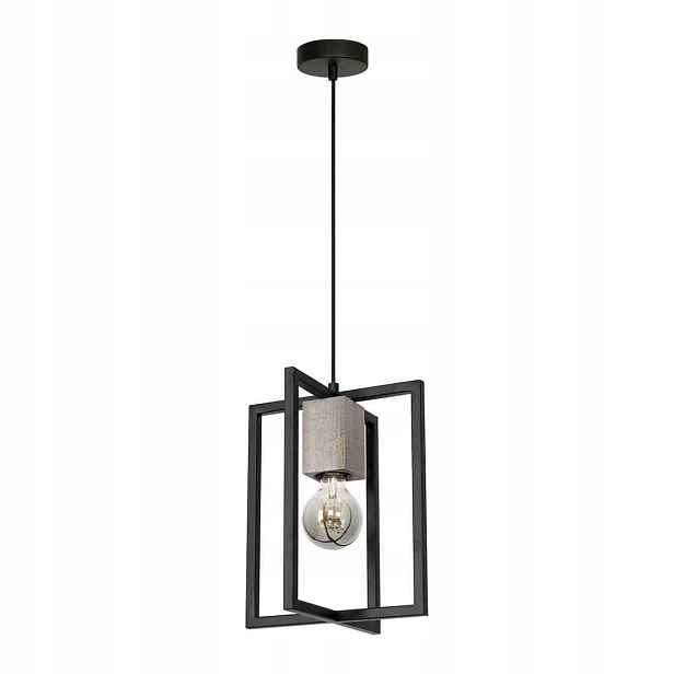Závěsná lampa Milagro Ralph MLP3710 Černá Kov Dřevo E27 60W Nastavitelná
