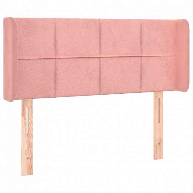 vidaXL Čelo postele typu ušák růžová 83 x 16 x 78/88 cm samet