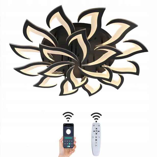 Velká Stropní Svítidlo Květ 18 Lotosu 110 CM Led Lustr S Dálkovým Ovládáním App