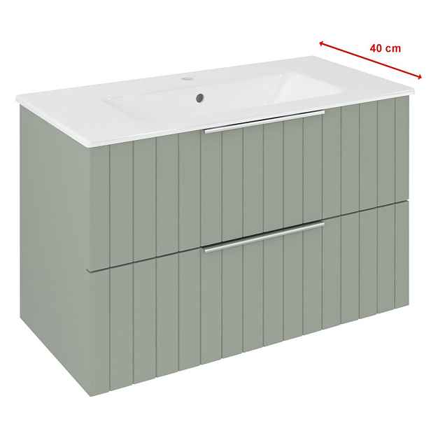 Sapho CIRASA STRIP umyvadlová skříňka 78x54x39cm, verde