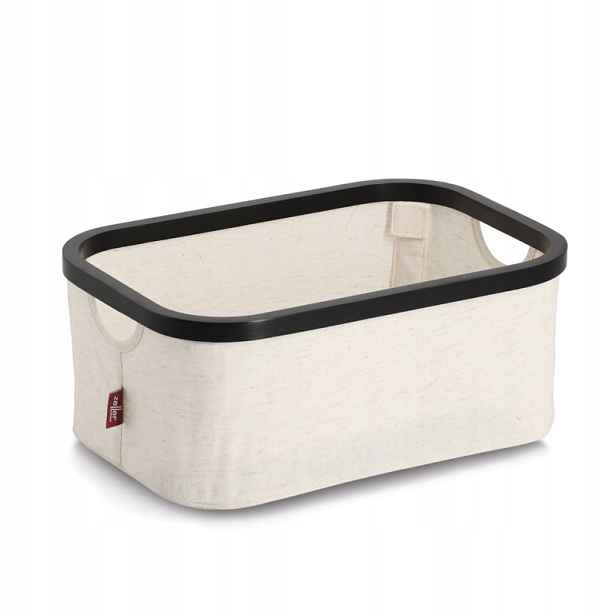 Zeller Úložný koš krémový polyester, bambus 38x26x16cm