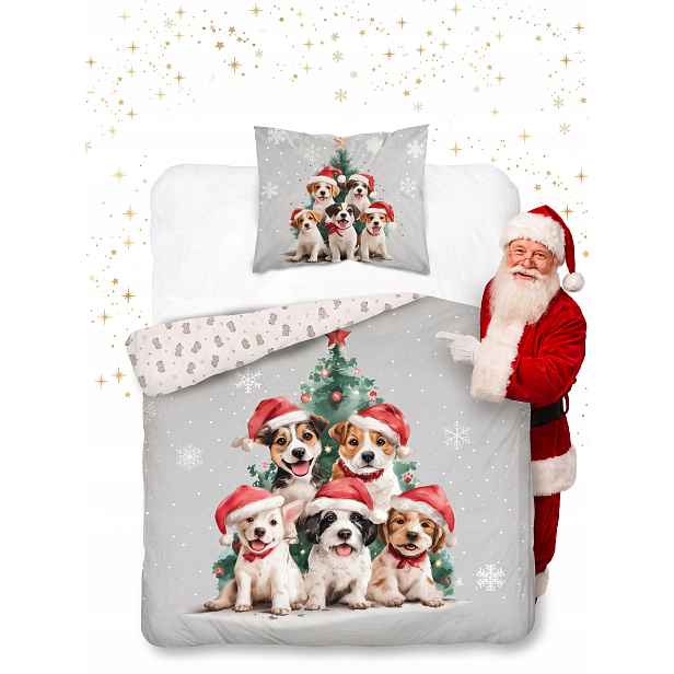 Povlečení 140x200 Pejsci Vánoční Merry Christmas