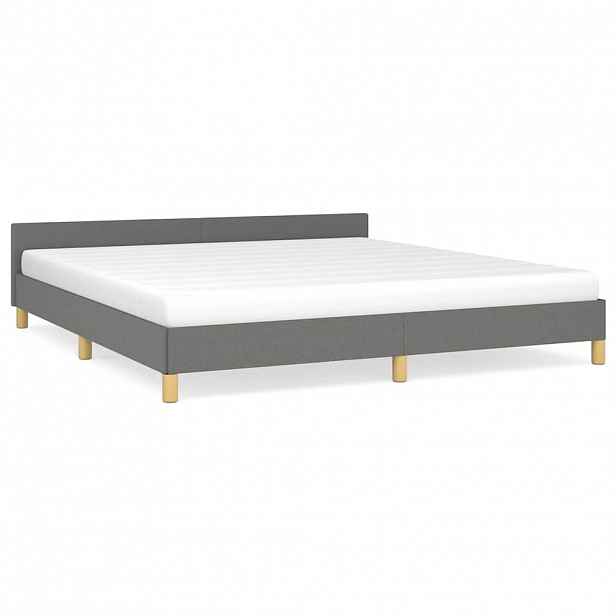 vidaXL Rám postele bez matrace tmavě šedý 160 x 200 cm textil