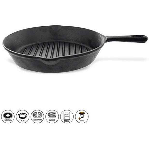 pánev d24cm grilovací LITINA