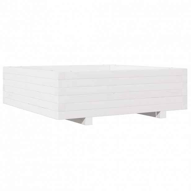 vidaXL Zahradní truhlík bílý 80 x 80 x 26,5 cm masivní borovice