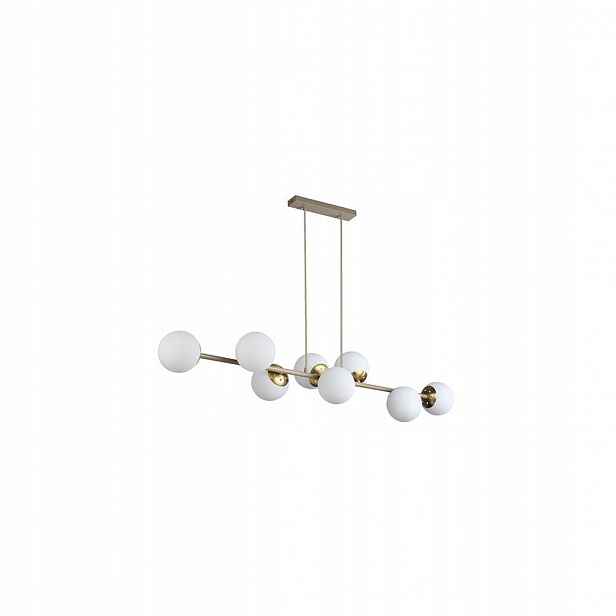 Závěsné Led Svítidlo Ocel Sklo 35W E27 Béžová Zlatá Barva