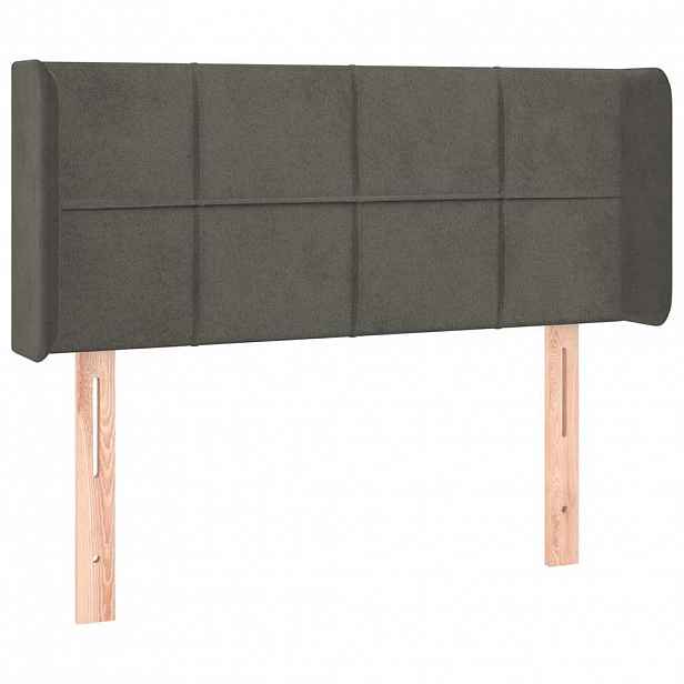 vidaXL Čelo postele typu ušák tmavě šedé 93x16x78/88 cm samet