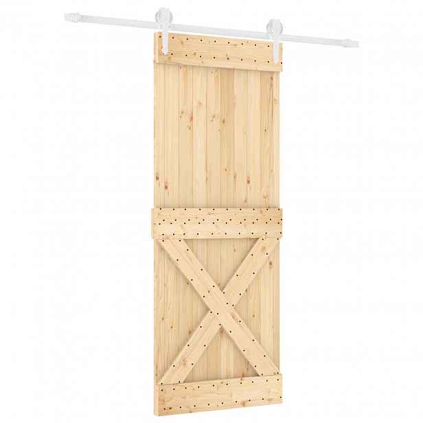 vidaXL Posuvné dveře 80 x 210 cm Masivní borové dřevo (neupravené)