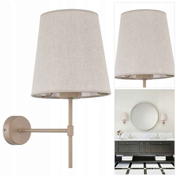 Béžové nástěnné svítidlo Elizabeth má klasické měkké světlo nad zrcadlem Tk Lighting