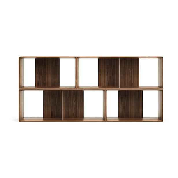 Hnědý modulární policový systém v dekoru ořechu 4 ks 168x76 cm Litto – Kave Home