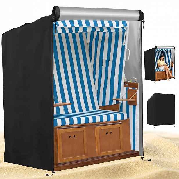 Kryt Plachty Plážový Koš Voděodolný Béžový 135x105x175/140 CM