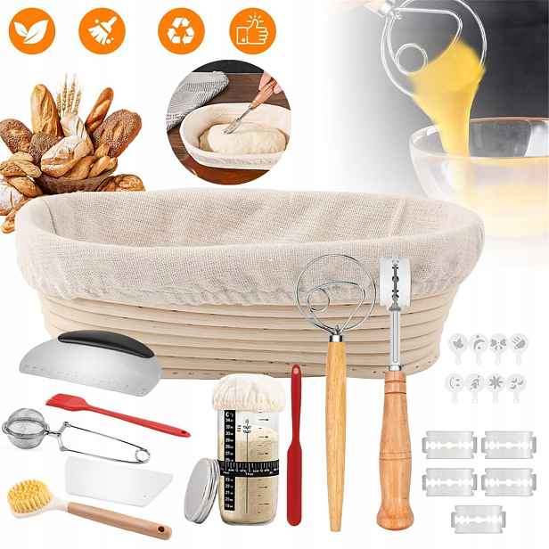 Pekařský Set S Přírodním Ratanem A Skleněnou Sklenicí 730 ML