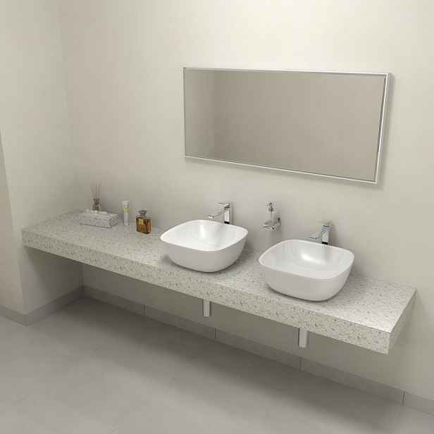 Sapho TAILOR rockstone deska 220x50 cm, provedení límce R