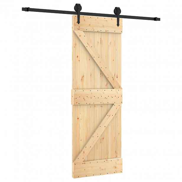 vidaXL Posuvné dveře Přirozená a černá 70 x 210 cm