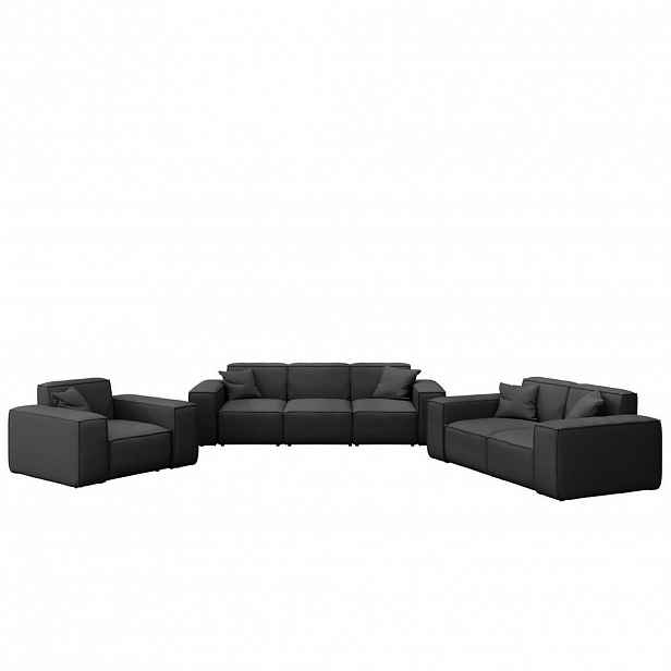 Kaiser Möbel ZAHRADNÍ SEDACÍ SOUPRAVA 3+2+1 MALIBU tkanina Odyssey Černá