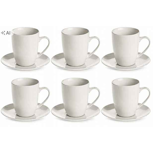 Keramické šálky na kávu a latte Glasmark Bruno 300 ml podšálky