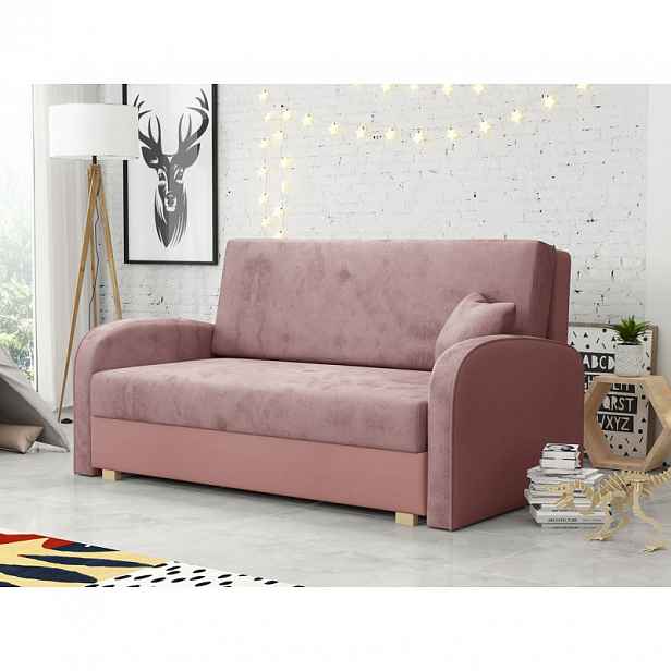 Rozkládací pohovka s úložným prostorem BELA SOFT 3 - růžová