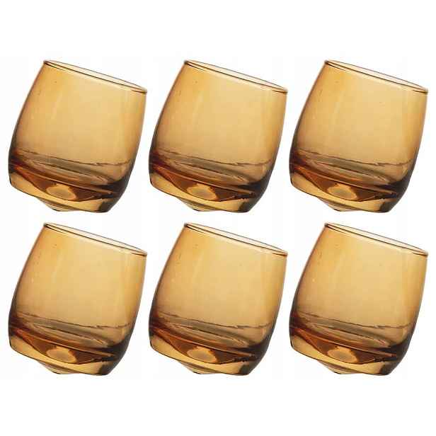 Sagaform Sklenice Na Whisky 6 ks houpací jantarové