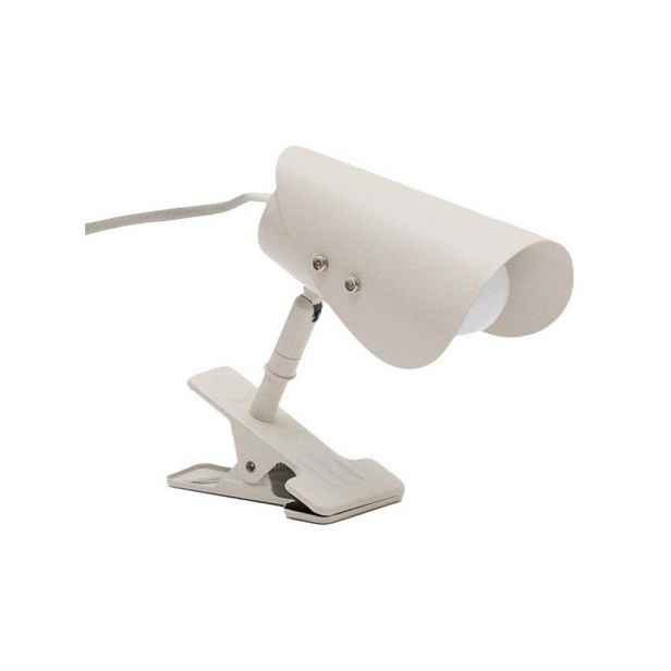 Světle šedá kovová stolní lampa s klipem (výška 16 cm) Jula – Kave Home