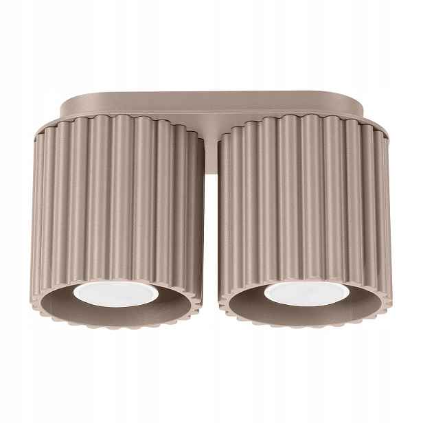 Sollux Stropní svítidlo taupe oválná 21 cm rýhované spoty 2xGU10 10W Aura