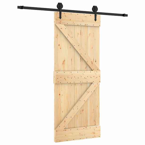 vidaXL Posuvné dveře 85 x 210 cm Masivní borové dřevo (neupravené)