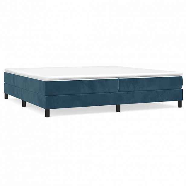 vidaXL Box spring postel s matrací tmavě modrá 200x200 cm samet