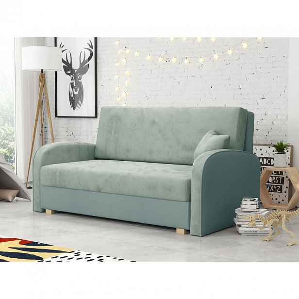 Rozkládací pohovka s úložným prostorem BELA SOFT 3 - zelená / modrá