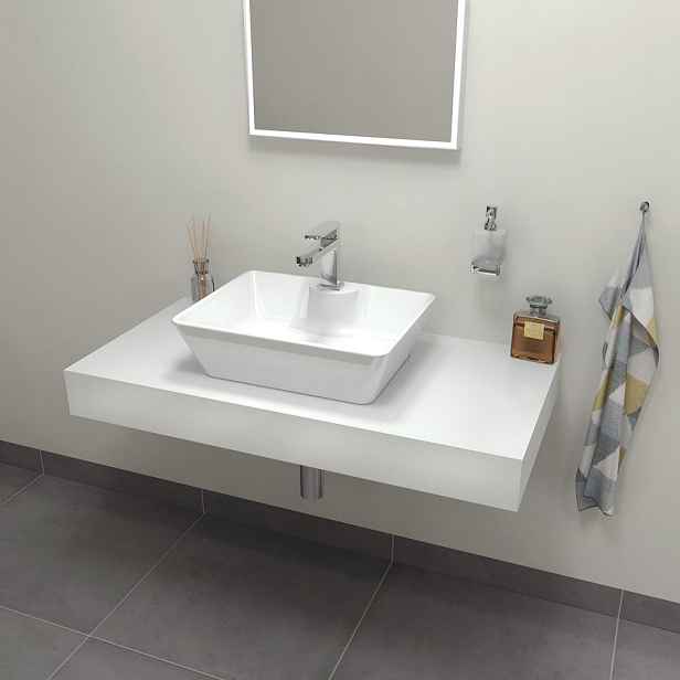 Sapho TAILOR rockstone deska 80x50 cm, provedení límce C