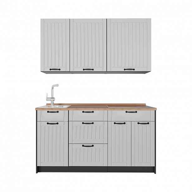 Vicco JEDNOTKOVÁ KUCHYNĚ Fame-Line, Bílý venkovský dům/Antracit, 150 cm, PD Dub