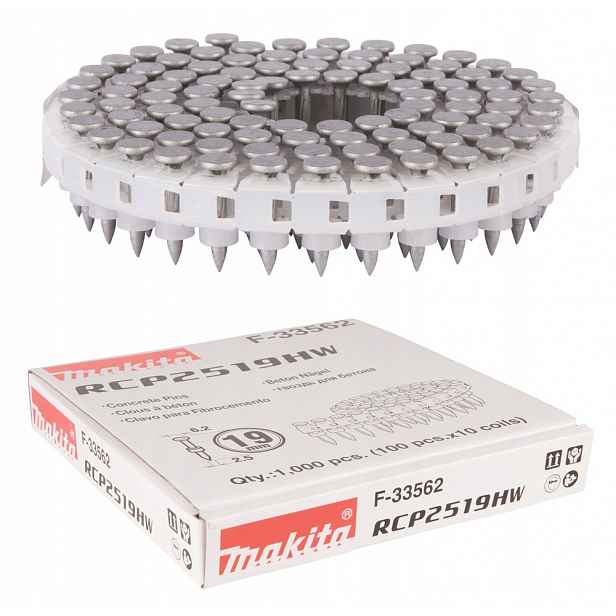 Hřebíky Do Betonu 0° 2,5x19mm 1000ks Makita F-33562