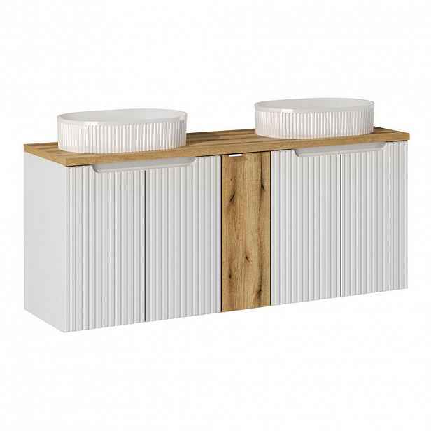 Petits-meubles DVOJUMYVADLO 140cm Riva Bílá a dřevo