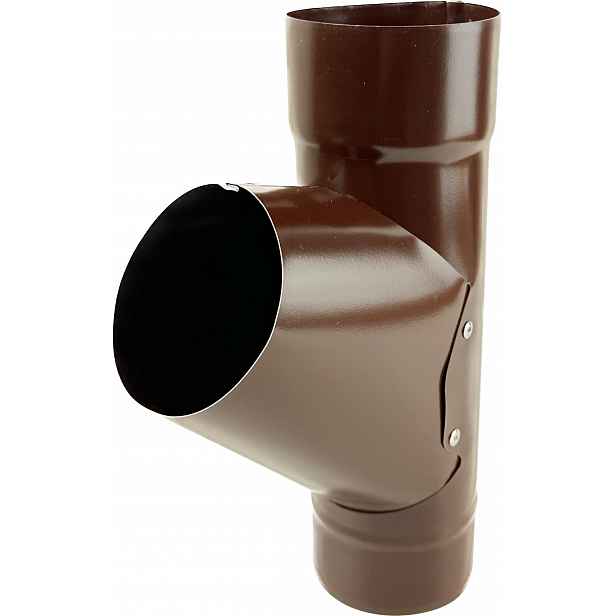 T-rozdělovač 60° pro odtokové trubky 90 mm Galeco Ocel čokoládově hnědá Ral 8017